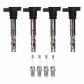 Set Of 4 Ignition Coils With Platinum Spark Plugs For Audi A3 A4 Q5 And Volkswagen Gti Jetta Passat Replacement Uf575 