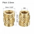 Uxcell Knurled Insert Nuts 120pcs M3 X 6mm L 5mm Od 3d Printing Brass Female Threadeds Heat Set Insert Embedment Nut