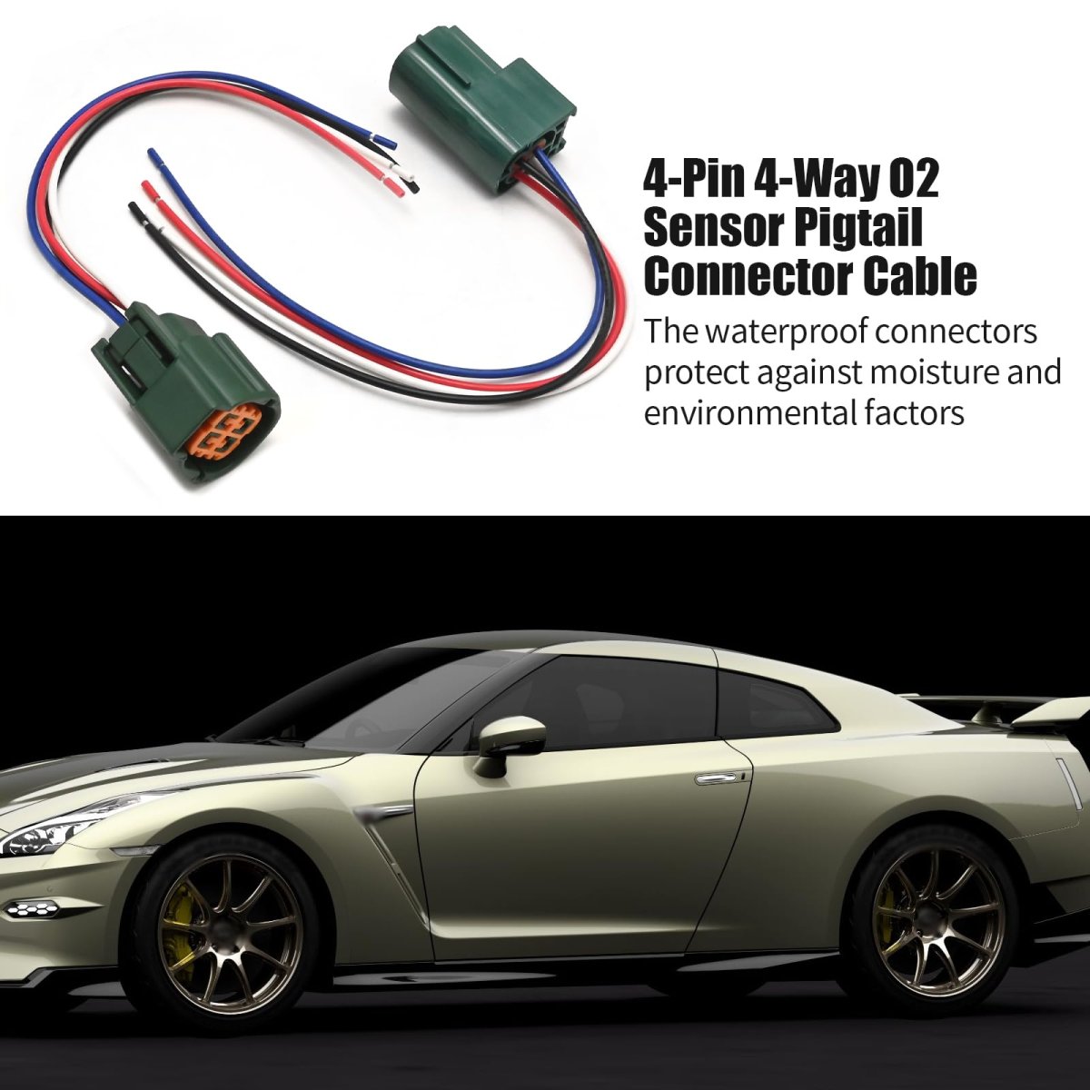 Rs04fg Pin 4 Way O2 Sensor Pigtail Connector Cable Male And Female Set Replacement For Nissan Subaru Infiniti
