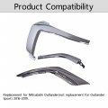 Waltyotur 3pcs Chrome Front Left Driver Side Bumper Trim Molding Strip Set Replacement For Mitsubishi Outlander 2016-2019