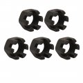 Uxcell 5pcs M16x2mm Carbon Steel Grade 8 Hexagon Slotted Castle Nut Black