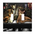 Cats On Piano Double Toggle Switchplate Switch Plate Cover 