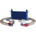 Universal An10 Engine Transmission Oil Cooler For Japanese Models Blue 10 Row Aluminum With Filter Relocation Kit B Set 13 40 