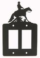 Reining Horse Double Gfi Rocker Light Switch Plate Cover 