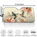 Scrawlgod Hummingbird Floral Print Sun Shade For Car Windshield Universal Auto Blocker Visor Protector Women Fit Most Cars Suv