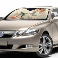 Scrawlgod Hummingbird Floral Print Sun Shade For Car Windshield Universal Auto Blocker Visor Protector Women Fit Most Cars Suv