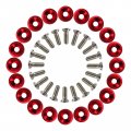 20pcs Billet Aluminum Fender Bumper Washer Bolt Engine Bay Screw Kit With Nuts For Jdm Red 