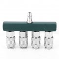 Air Hose Manifold Compressed 4 Way Quick Connector 1 4in Npt Thread Coupler Pneumatic Fittings