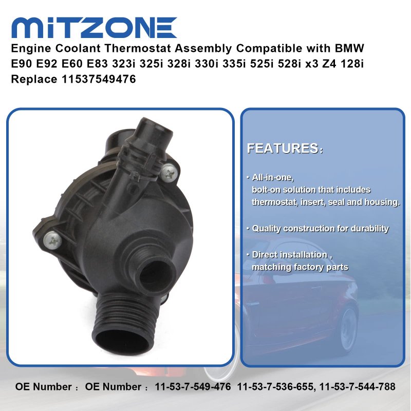 Engine Coolant Thermostat Assembly For Bmw E90 E92 E60 E83 323i 325i 328i 330i 335i 525i 528i X3 Z4 128i Replace 11537549476