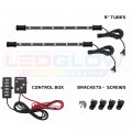 Ledglow 2pc Multi-color Led Interior Footwell Underdash Neon Lighting Kit For Cars Trucks 7 Solid Colors Patterns Music Mode