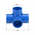 Uxcell 4-way Elbow Pvc Pipe Fitting Furniture Grade 32mm Size Tee Corner Fittings Blue 10pcs
