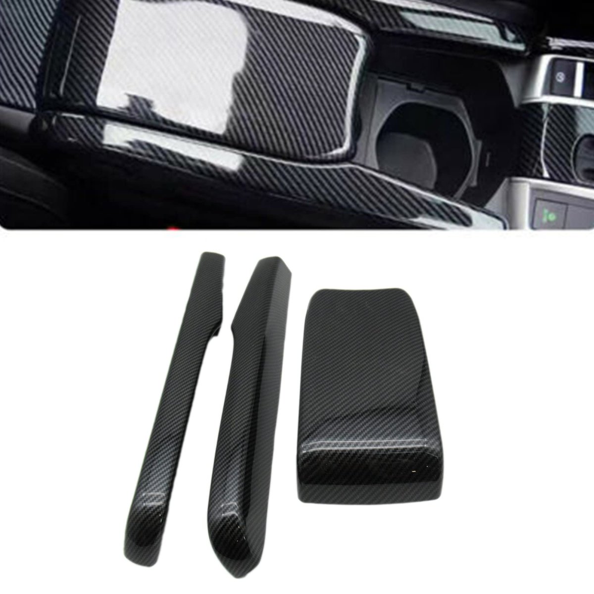 Car Armrest Box Cover Replacement For Honda Civic Ex-t Coupe 2 Door 1 5l Carbon Fiber Look Abs Plastic Center Console Protector