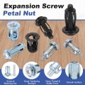 12 Set M4x22 5mm Jack Nuts Carbon Steel Zinc Finish Expansion Screw Petal Multi-grip Insert Rivet Nut Fasteners For Hollow Wall