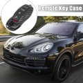1 Set Carbon Fiber Pattern Black Car Remote Key Cover Fob Abs Case Shell For Porsche Cayenne Panamera Macan