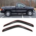 Viogi 2pcs For Regular Cab Dark Smoke Out-channel Outside Mount Style Wind Sun Rain Guard Vent Shade Deflector Window Visorss 