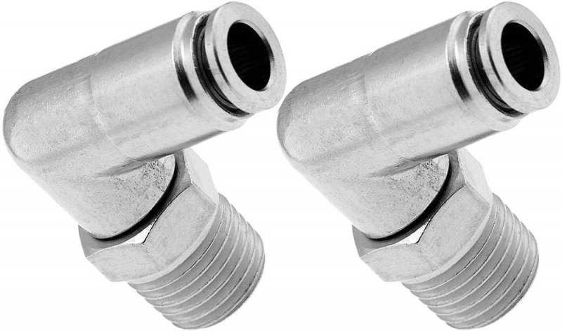 Vixen Air 1 4 Npt Male To Push Connect Ptc For Od Hose Swivel Elbow Bundle Of Two Fittings Vxa2424-2