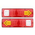 1pair Rv Atv Truck 19 Led Red White-amber Integrated Tail Lights Turn Signal Running Lamp 