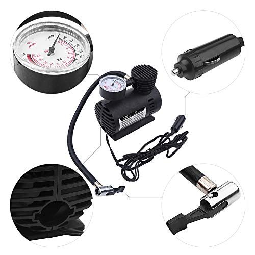 Electric Pump 12 Volt Car 300 Psi Portable Mini Air Compressor Tire Infaltor For Football Bicycles Cars Motorcycles Tricycles