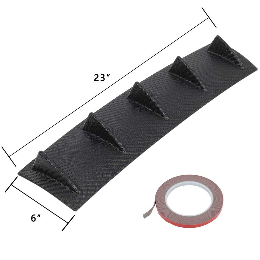 Universal Front Lip Splitter Bumper Adjustable Pp Black Spoiler For Most Cars 23 In X 6 Trim Protection