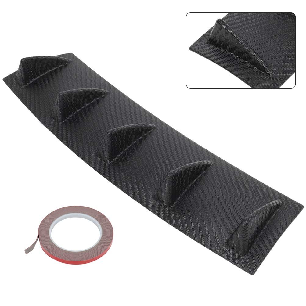 Universal Front Lip Splitter Bumper Adjustable Pp Black Spoiler For Most Cars 23 In X 6 Trim Protection
