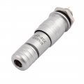 Uxcell Xs6-2p Dc 30v 0 2a 6mm Thread Metal Panel Male Female Aviation Connector Adapter Silver Tone