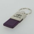 Au-tomotive Gold Rectangular Leather Satin Valet Keychain For Toyota Rav4 Purple