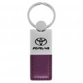 Au-tomotive Gold Rectangular Leather Satin Valet Keychain For Toyota Rav4 Purple