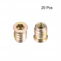 Uxcell Wood Furniture M6x15mm Threaded Insert Nuts Interface Hex Socket Drive 20pcs