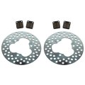 Front Brake Rotors And Semi Metallic Pads For Kawasaki Prairie 300 400 Set Of 2 Sets 