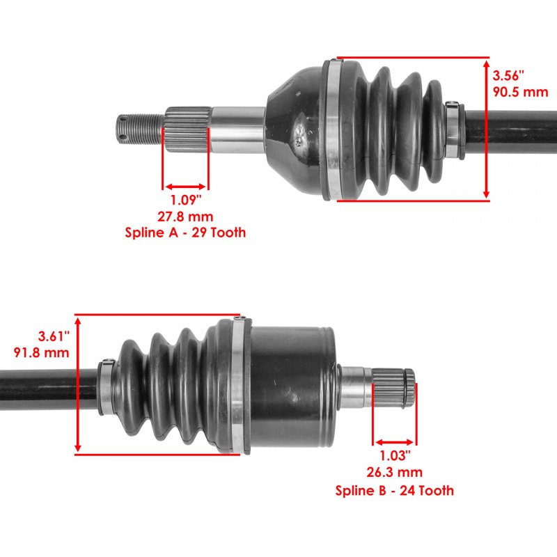 Caltric 705502478 705502479 Rear Left And Right Cv Axles For Can-am Defender Traxter