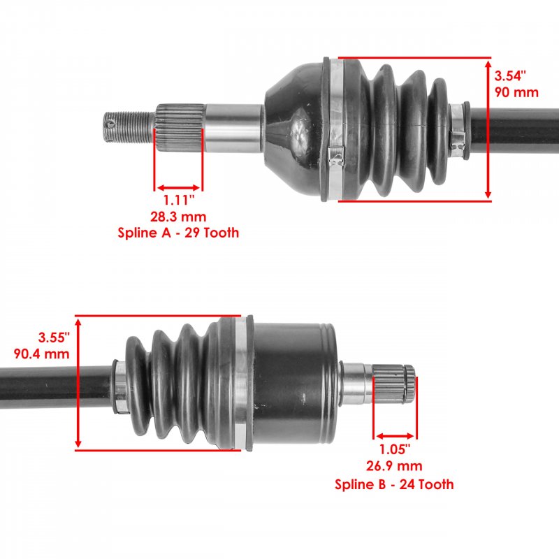 Caltric 705502478 705502479 Rear Left And Right Cv Axles For Can-am Defender Traxter