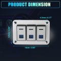 3 Gang 5 Pin Toggle Rocker Switch Panel 12v 24v Circuit Breaker Blue Led Indicator Waterproof For Car Marine Boat Atvs Utvs
