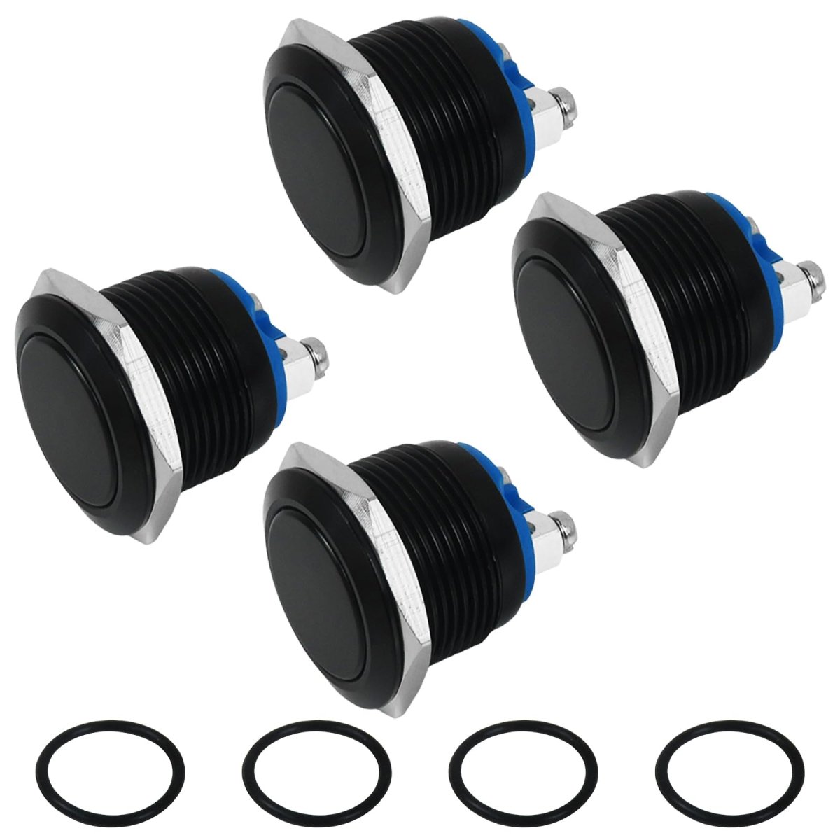 12v 19mm Momentary Horn Push Button Switch Waterproof Metal Round Starter Power For Rv Truck Boat Marine 4 Pcs