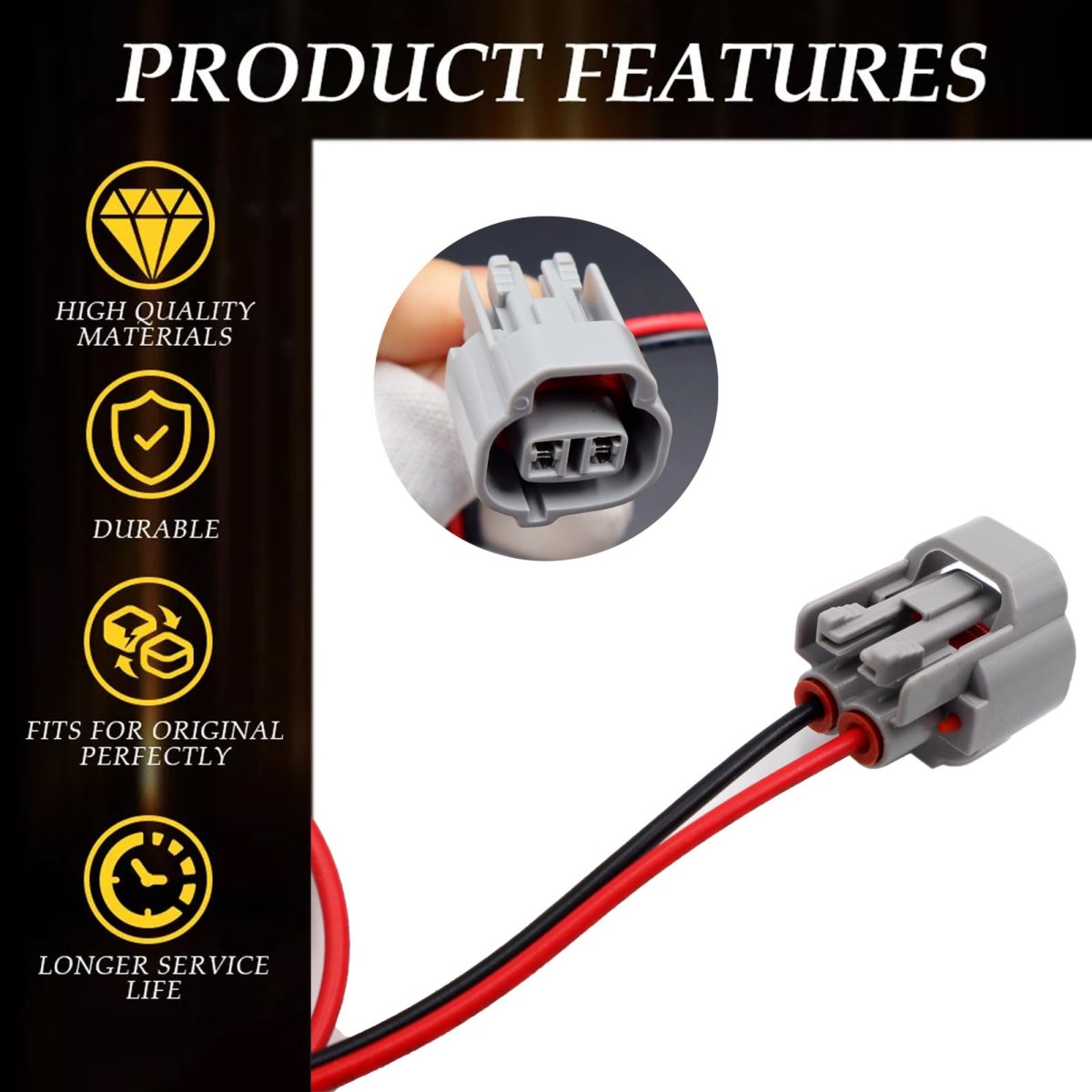 2 Pin Fog Lamp Light Connector Plug Pigtail For Toyota Corolla 2002 2007 Wiring Harness 6189 0031 With 11 8 In Copper Wires And