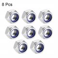 Uxcell M12 X 1 75mm Nylon Insert Hex Lock Nuts 304 Stainless Steel Plain Finish Pack Of 8