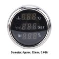 52mm 2 Digital Fuel Level Gauge Universal 12v 24v 3-in-1 Oil Pressure Water Temp Meter With Blue Backlit Display For Boats Rvs