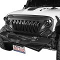 Hooke Road For Jeep Jk Shark Grill Matte Black Front Grille Grid Compatible With Wrangler 2007-2018 Rubicon Sahara Sport