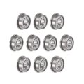 Mf104zz Flanged Bearing 4mmx10mmx4mm Double Shielded Deep Groove Bearings Flange Rip 10 Pcs 