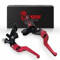 Universal 7 8 In Motorcycle Brake Hydraulic And Clutch Cable Levers Set Red Adjustable Wheel Roller Handle For Street Naked 