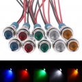 Ficbox 10pcs 6mm 1 4 Led Metal Indicator Light 12v Waterproof Signal Lamp Pilot Dash Directional Car Truck Boat With Wire 
