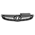 Hecasa Front Upper Bumper Grille For 2011-2013 Hyundai Elantra Sedan 863503x000 Hy1200166 Grill Plastic Abs Chrome Black