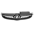 Hecasa Front Upper Bumper Grille For 2011-2013 Hyundai Elantra Sedan 863503x000 Hy1200166 Grill Plastic Abs Chrome Black
