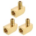 3pcs Brass Pipe Fitting 90 Degree Barstock Street Elbow M6 Male X M8 Female Connector For Gas Air Oil Propane 