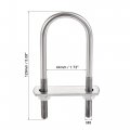 Uxcell Round U-bolt 1 73 44mm Inner Width 129mm Length Steel M8 With Nuts Plate Washers 2 Set
