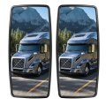 Upper Main Side Towing Mirrors For International Durastar 4300 4400 7400 7600 8500 8600 Black Housing Convex Glass Set Of 2 