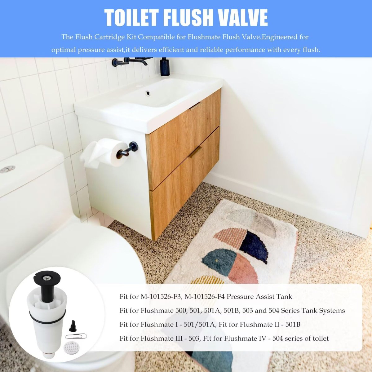 Universal Flush Valve Cartridge Kit For 500 501 503 504 Series Replaces ...