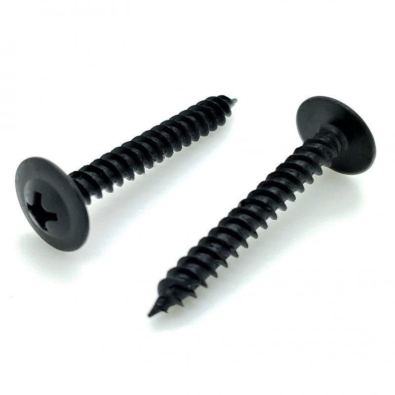 8 X 1 25 In Black Modified Truss Head Wood Screws Phosphate Coated Carbon Steel Phillips Drive Deep Thread Fasteners For And