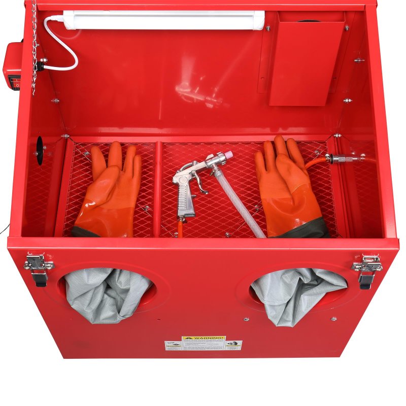 Motorhot 30 Gallon Bench Top Air Sandblasting Cabinet Sandblaster Abrasive Blast Large With Gun And 4 X Nozzles Compressor