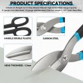 Heavy-duty Cutting Shears Scissor All-purpose Tin Snips Utility Cutter With Comfort Grip Industrial Gardening High Carbon Steel