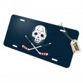 Graphics More Hockey Mask Skull Crossbones Stick Novelty Metal Vanity Tag License Plate